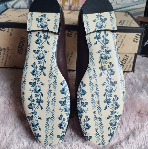 GUCCI Malaga Kid Elaphe Radiata Yva Leather GG Ballet with Snakeskin Bow - Picture 16 of 16